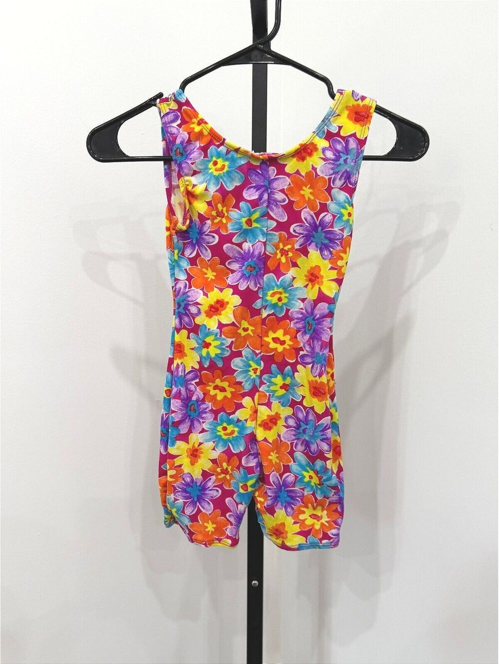 Jacques Moret Girls' Floral Print Nylon Leotard Size M (7/8)